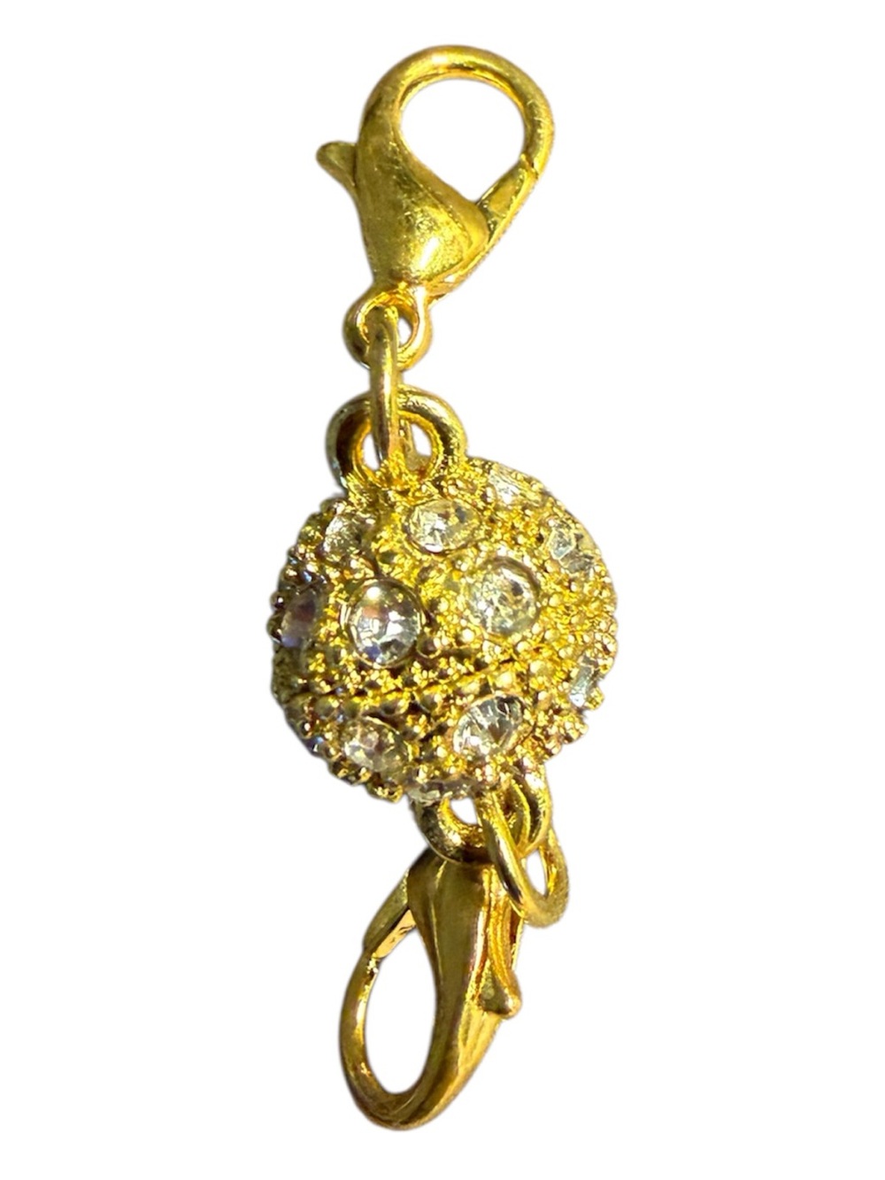 Gold Crystal Pave Bead Charm Connector $5 each piece